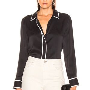 Black and White Silk Top